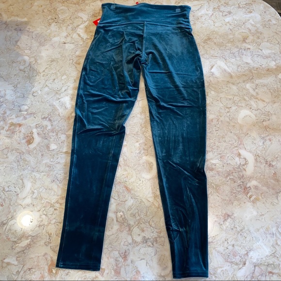 NWT Size XL Spanx Green Malachite Velvet Leggings - Picture 6 of 8